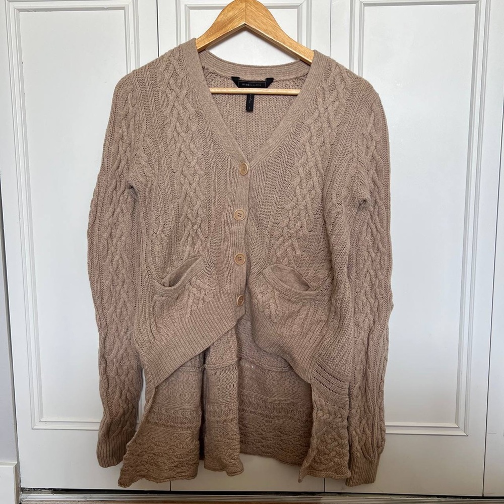 BCBGMaxAzria Cable Knit Cardigan - Brown